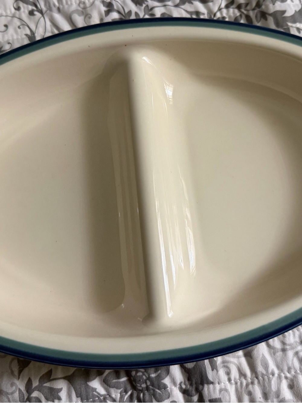 Vintage Pfaltzgraff Northwinds Oval Divided Vegetable Serving Bowl vgc